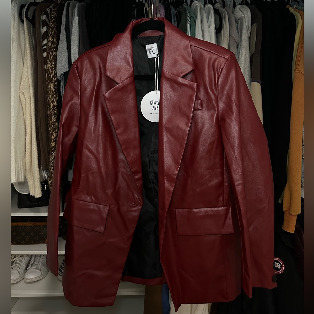 Princess Polly Faux Leather Jocelyn Blazer